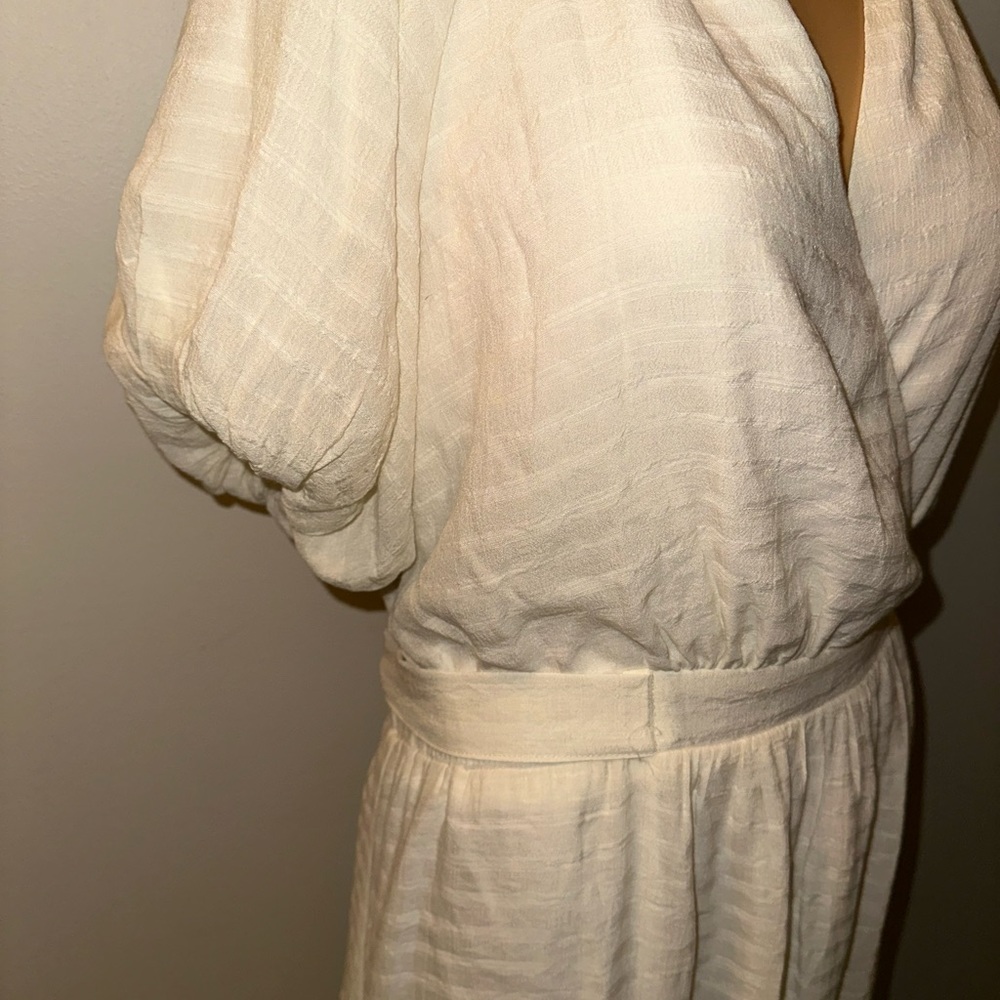 NWT Lulus Cream Color Short Sleeve Prairie Style Dress,‎ Size XL - Picture 3 of 11